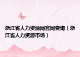 浙江省人力资源网官网查询（浙江省人力资源市场）