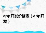 app开发价格表（app开发）