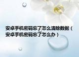安卓手机密码忘了怎么清除数据（安卓手机密码忘了怎么办）