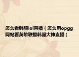 怎么看韩服lol直播（怎么用opgg网站看英雄联盟韩服大神直播）