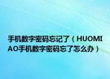 手机数字密码忘记了（HUOMIAO手机数字密码忘了怎么办）