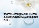 苹果手机白苹果无法开机（白苹果不能开机怎么办iPhone白苹果解决办法）