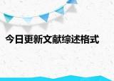 今日更新文献综述格式