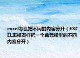 excel怎么把不同的内容分开（EXCEL表格怎样把一个单元格里的不同内容分开）