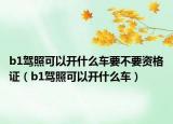 b1驾照可以开什么车要不要资格证（b1驾照可以开什么车）