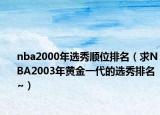 nba2000年选秀顺位排名（求NBA2003年黄金一代的选秀排名~）