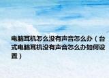 电脑耳机怎么没有声音怎么办（台式电脑耳机没有声音怎么办如何设置）