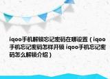 iqoo手机解锁忘记密码在哪设置（iqoo手机忘记密码怎样开锁 iqoo手机忘记密码怎么解锁介绍）
