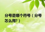 分号是哪个符号（分号怎么用?）
