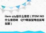 item qty是什么意思（ITEM NO什么意思啊   QTY呢表型号应该写在那）