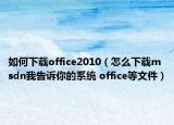 如何下载office2010（怎么下载msdn我告诉你的系统 office等文件）