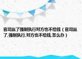 官司赢了强制执行对方也不给钱（官司赢了,强制执行,对方也不给钱,怎么办）