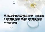 苹果13麦克风设置在哪里（iphone13麦克风在哪 苹果13麦克风在哪个位置介绍）