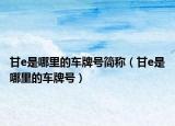 甘e是哪里的车牌号简称（甘e是哪里的车牌号）
