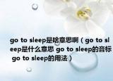 go to sleep是啥意思啊（go to sleep是什么意思 go to sleep的音标 go to sleep的用法）