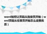 word如何让页码从指定页开始（word页码从任意页开始怎么设置优质）