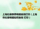 上海社保缴费明细查询打印（上海市社保明细如何查询 打印）