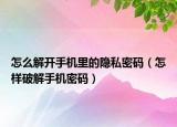 怎么解开手机里的隐私密码（怎样破解手机密码）