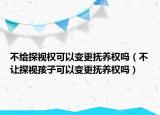 不给探视权可以变更抚养权吗（不让探视孩子可以变更抚养权吗）