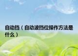 自动挡（自动波挡位操作方法是什么）