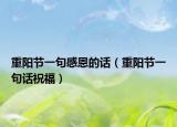 重阳节一句感恩的话（重阳节一句话祝福）