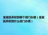 变更抚养权到哪个部门办理（变更抚养权到什么部门办理）