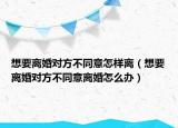 想要离婚对方不同意怎样离（想要离婚对方不同意离婚怎么办）