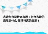 古诗行宫是什么意思（行宫古诗的意思是什么 元稹行宫的意思）
