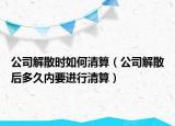 公司解散时如何清算（公司解散后多久内要进行清算）