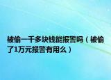 被偷一千多块钱能报警吗（被偷了1万元报警有用么）