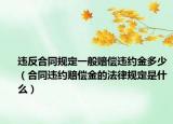 违反合同规定一般赔偿违约金多少（合同违约赔偿金的法律规定是什么）