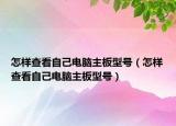 怎样查看自己电脑主板型号（怎样查看自己电脑主板型号）