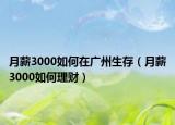 月薪3000如何在广州生存（月薪3000如何理财）