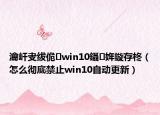 瀹屽叏绂佹win10鑷姩鏇存柊（怎么彻底禁止win10自动更新）