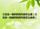 三证合一组织机构代码怎么看（三证合一的组织机构代码怎么查询）