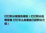 钉钉积分管理在哪里（钉钉积分在哪里看 钉钉怎么查看自己的积分介绍）