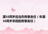 满16周岁应当负刑事责任（年满16周岁承担的刑事责任）