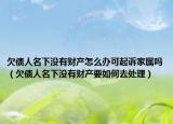 欠债人名下没有财产怎么办可起诉家属吗（欠债人名下没有财产要如何去处理）