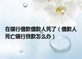 在银行借款借款人死了（借款人死亡银行贷款怎么办）