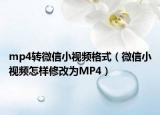 mp4转微信小视频格式（微信小视频怎样修改为MP4）