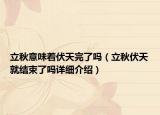 立秋意味着伏天完了吗（立秋伏天就结束了吗详细介绍）