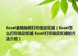 Excel表格如何打印选定区域（Excel怎么打印选定区域 Excel打印选定区域的方法介绍）