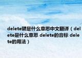 delete键是什么意思中文翻译（delete是什么意思 delete的音标 delete的用法）