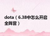 dota（6.38中怎么开启全阵营）