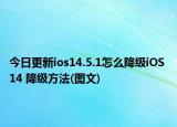 今日更新ios14.5.1怎么降级iOS 14 降级方法(图文)
