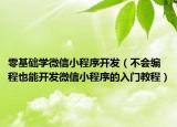 零基础学微信小程序开发（不会编程也能开发微信小程序的入门教程）