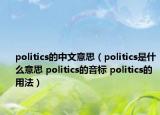 politics的中文意思（politics是什么意思 politics的音标 politics的用法）