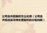 公司合并后股权怎么处理（公司合并后应该怎样处置股权的分配问题）