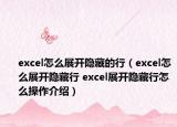 excel怎么展开隐藏的行（excel怎么展开隐藏行 excel展开隐藏行怎么操作介绍）