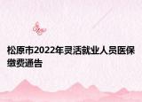松原市2022年灵活就业人员医保缴费通告